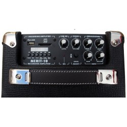 Merit-10 Amplificador Portable de 10W RMS para guitarra electrica con reproduccion de USB y SD