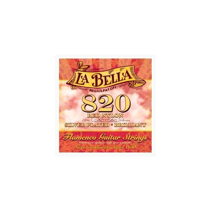 LB820 Juego de Cuerdas La Bella 820 Nylon Rojo