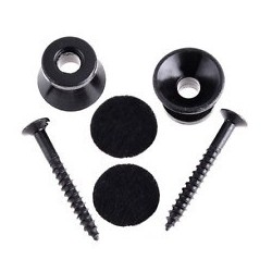 Juego de 2 enganches sujeta correas para guitarra acustica, electrica, clasica y bajo. End pin color negro.