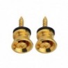 Juego de 2 enganches sujeta correas para guitarra acustica, electrica, clasica y bajo. End pin color dorado.