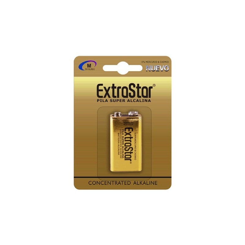 Pila alcalina de petaca de 9v para previo