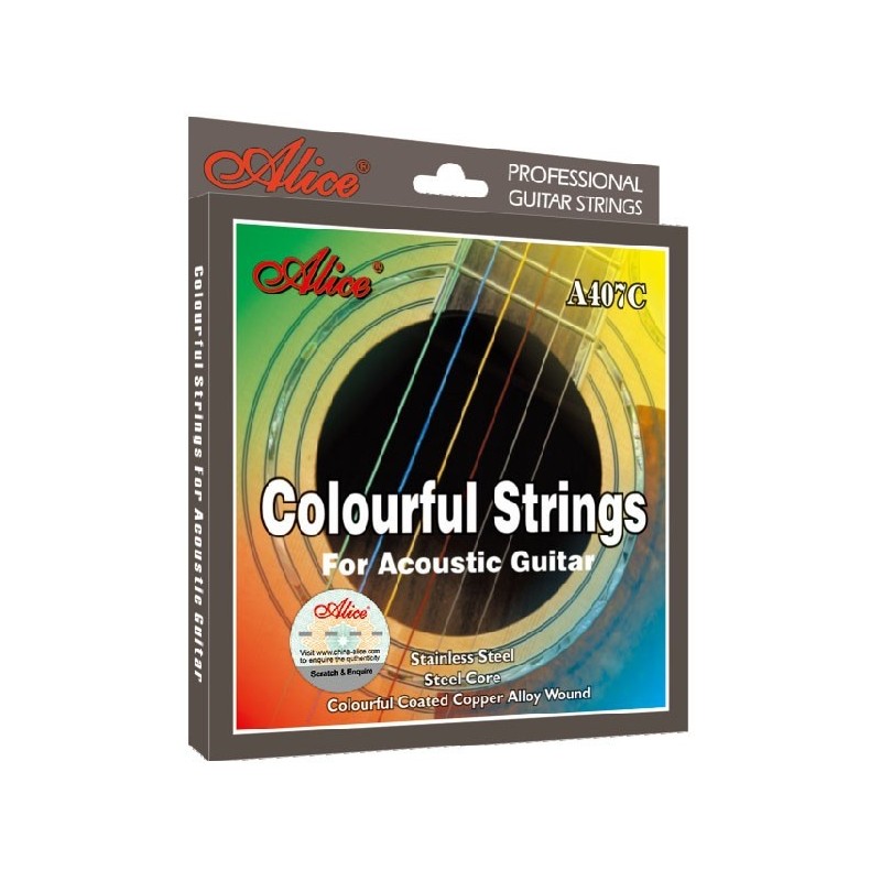 A407C-SL Cuerdas Guitarra Acustica de colores