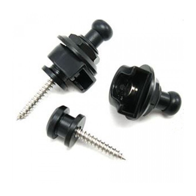 Juego de 2 enganches sujeta correas Bloqueable. Strap Lock SL-55 End pin NEGRO