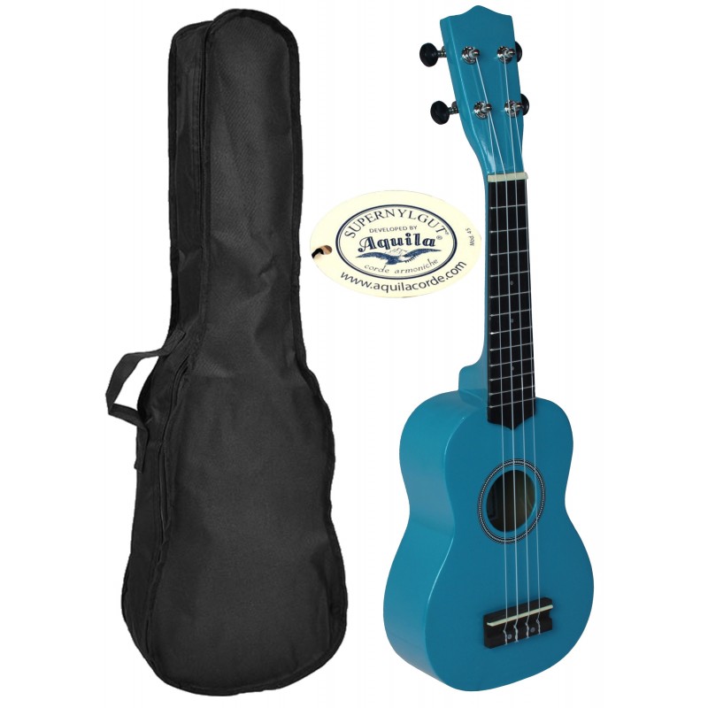 C380.050BL   Ukelele Soprano con Funda LANAI Color Azul Claro Brillo