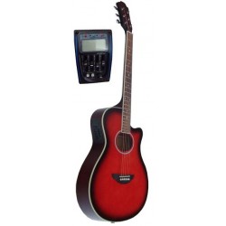 C331.646EQRD  Guitarra Electroacustica Mini Jumbo tipo APX  REDBURST