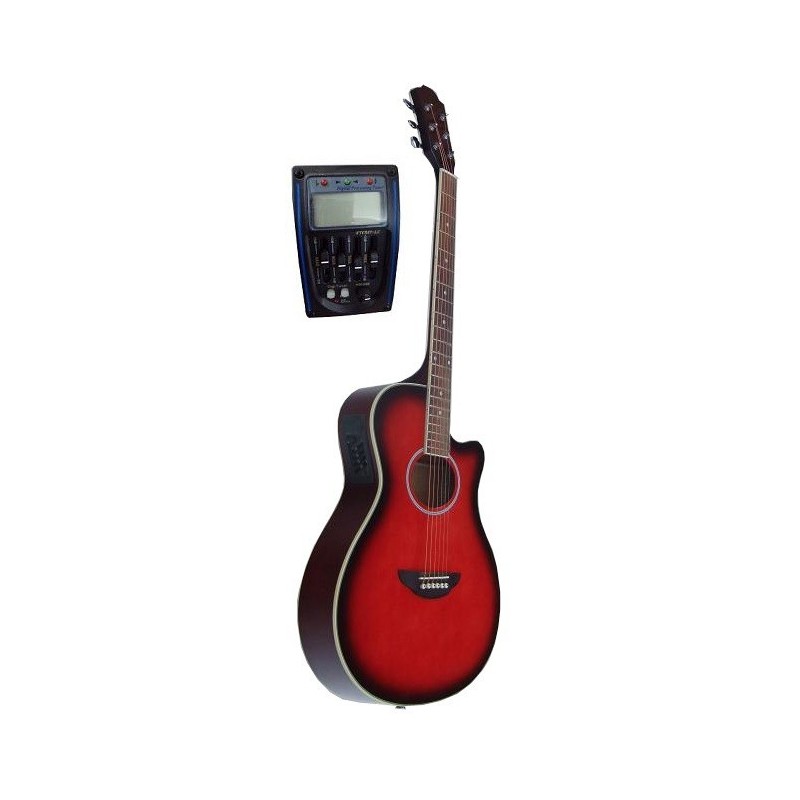 C331.646EQRD  Guitarra Electroacustica Mini Jumbo tipo APX  REDBURST