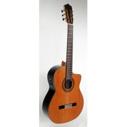 C320.206S CE Guitarra Clasica Vicente Tatay - Fondo Palosanto Tapa Maciza de Abeto - Brillo - Amplificada Fishman PSY-301 y Cut