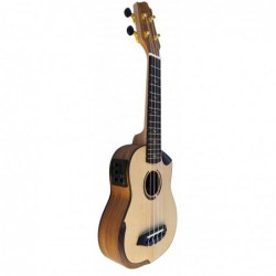 Egmond C380.107EQ  Ukelele Soprano Amplificado de Koa y Tapa Maciza