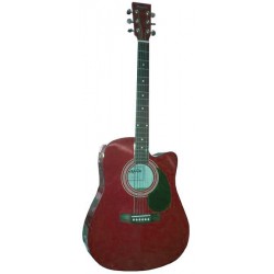 C331.650EQRD -F- Guitarra Electroacustica Roja con problemas de trasteo