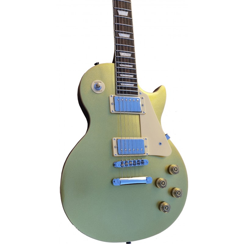 C350.606GD Guitarra Electrica Egmond  Tipo Les Paul Dorada Gold Top Round Top con el Mastil Encolado