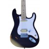 C350.381BK Guitarra Electrica Egmond Tipo Strato Color Negro Efecto Desgastado