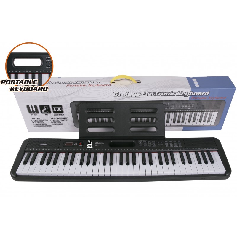 Teclado Isaki TC-609 de 61 Teclas con Cargador y Microfono