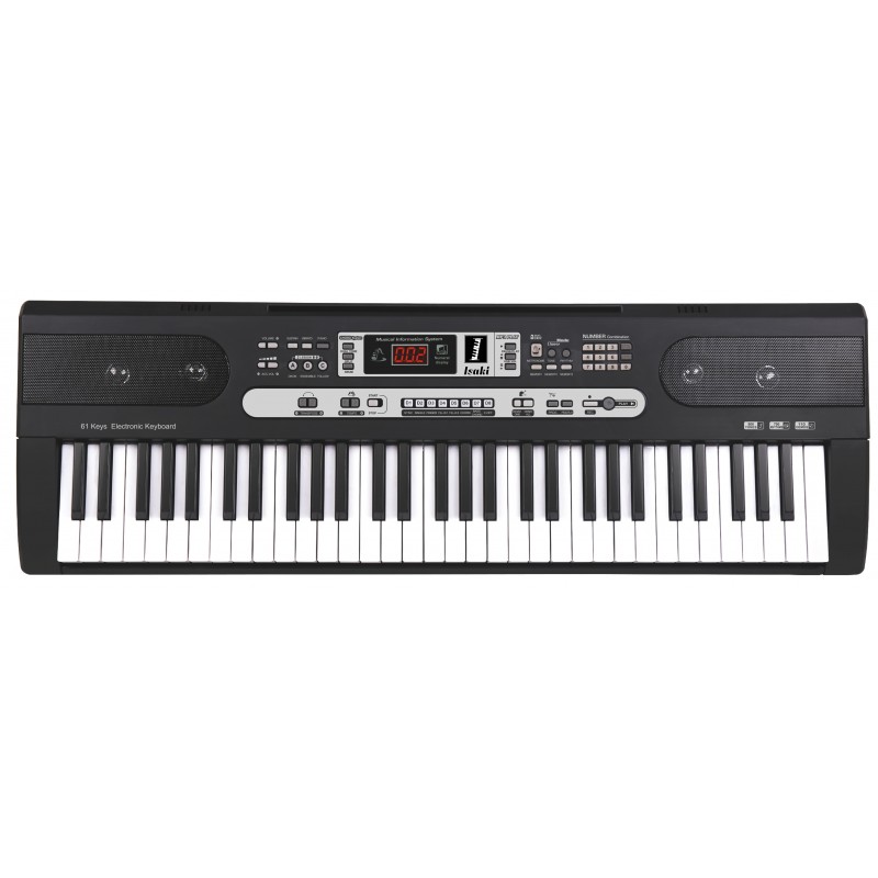 Teclado Isaki TC-612 de 61 Teclas Sensibles (128 polyphony y MIDI) Con Cargador y Pedal