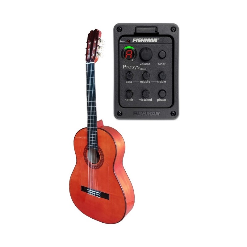 Antonio De Toledo Modelo F17 Blanca de Cipres teñido de rojo ATF-17BRE CUT con Cutaway y Previo Fishman PSY-301