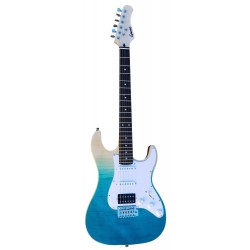 C350.370FBL Guitarra Electrica Egmond Tipo Strato Color Azul Degradado Translucido