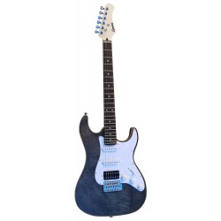 C350.380FBK Guitarra Electrica Egmond Tipo Strato Color Negro Translucido