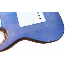 C350.380FBK Guitarra Electrica Egmond Tipo Strato Color Negro Translucido