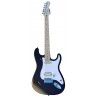 C350.381BK Guitarra Electrica Egmond Tipo Strato Color Negro Efecto Desgastado