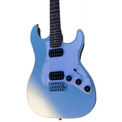 C350.390 Guitarra Electrica Egmond Tipo Strato Color Azul Pleateado
