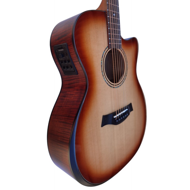 Egmond Guitarra Acustica de Arce Rizado OM80S CE