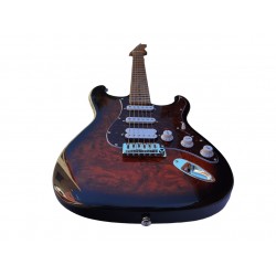 Guitarra Electrica Egmond GS-836TB Tipo Strato Color Sunburst efecto Fuego