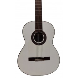 Vicente Tatay Perla - F - Guitarra Flamenca Blanca y Tapa Maciza, Pintada de Blanco Perlado - F - Con Defectos de pintura