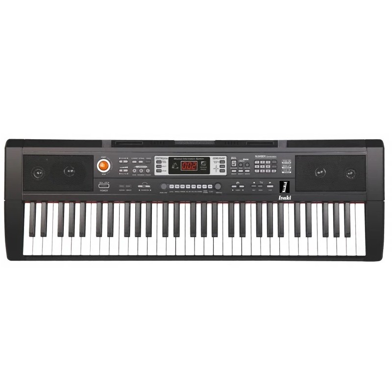 Teclado Isaki TC-613 de 61 Teclas (64 polyphony y MIDI) Con Cargador y Pedal