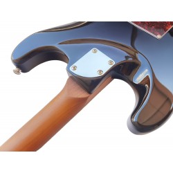 Guitarra Electrica Egmond GSW-837TB Tipo Strato de Sapelli Quilted Color Sunburst efecto Fuego y electronica Wilkinson