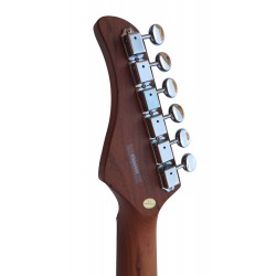 Guitarra Electrica Egmond GSW-837TB Tipo Strato de Sapelli Quilted Color Sunburst efecto Fuego y electronica Wilkinson