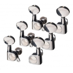 Clavijero 3+3 para guitarra Acustica Cromado AE-016P