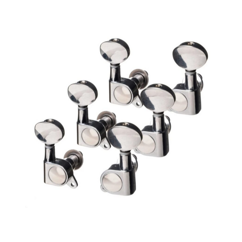 Clavijero 3+3 para guitarra Acustica Cromado AE-016P