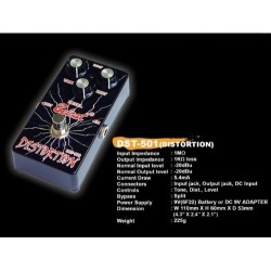 Pedal de Efecto de Distorsión Belcat DST-501 para Guitarra y Bajo - Distorsion con Control de Tono Lateral
