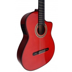 Antonio De Toledo Serie Legado Modelo AATF-17BRE CUT Blanca de Cipres teñido de rojo con Cutaway y Previo Fishman PSY-301