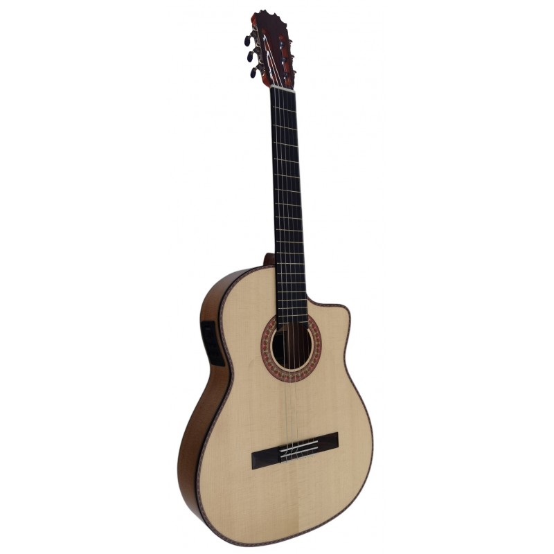 Antonio De Toledo Modelo F17 EQ Blanca de Cipres con EQ fishman Con Cutaway ATF-17BE CUT