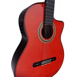 Antonio De Toledo Serie Legado Modelo AATF-17NRE CUT Negra de Palosanto teñido de rojo - Con Cutaway y Previo Fishman PSY-301