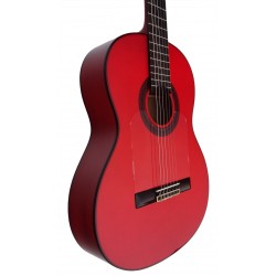 C320.590 Roja Guitarra Flamenca Vicente Tatay - Fondo de Sicomoro con Tapa Maciza de Abeto - Acabado Brillo Teñido de Rojo