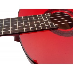 C320.590 Roja Guitarra Flamenca Vicente Tatay - Fondo de Sicomoro con Tapa Maciza de Abeto - Acabado Brillo Teñido de Rojo