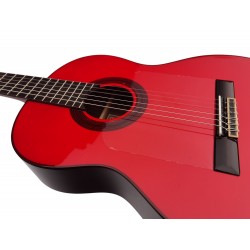 C320.590RS Roja Guitarra Flamenca Vicente Tatay - Fondo de Palosanto con Tapa Maciza de Abeto - Acabado Brillo Teñida de Rojo