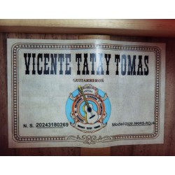 C320.590RS Roja Guitarra Flamenca Vicente Tatay - Fondo de Palosanto con Tapa Maciza de Abeto - Acabado Brillo Teñida de Rojo