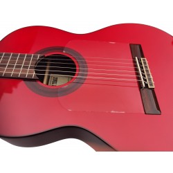 C320.580RS Roja Guitarra Flamenca Vicente Tatay - Fondo de Palosanto con Tapa de Abeto - Acabado Brillo Teñida de Rojo