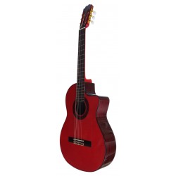 C320.580RS CEQ Roja Guitarra Flamenca Vicente Tatay Tomas - Fondo de Palosanto con Tapa de Abeto - Amplificada con Cutaway