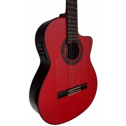 C320.580RS CEQ Roja Guitarra Flamenca Vicente Tatay Tomas - Fondo de Palosanto con Tapa de Abeto - Amplificada con Cutaway