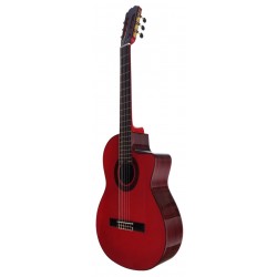 C320.590 RS CEQ Roja Guitarra Flamenca Vicente Tatay - Fondo de Palosanto Tapa Maciza de Abeto - EQ Fishman PSY-301 y Cutaway