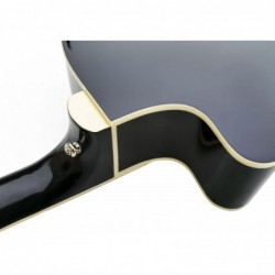 C331.646EQBK Guitarra Electroacustica Baffin Mini Jumbo tipo APX NEGRA Amplificada y previo con Afinador Acabado Brillo