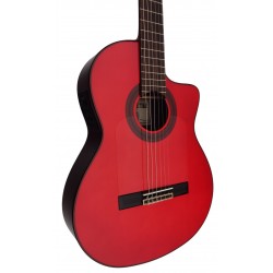 C320.590 RS CEQ Roja Guitarra Flamenca Vicente Tatay - Fondo de Palosanto Tapa Maciza de Abeto - EQ Fishman PSY-301 y Cutaway