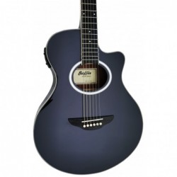 C331.646EQBK Guitarra Electroacustica Baffin Mini Jumbo tipo APX NEGRA Amplificada y previo con Afinador Acabado Brillo