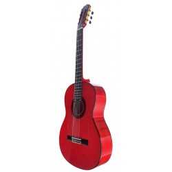 C320.590 Roja Guitarra Flamenca Vicente Tatay - Fondo de Sicomoro con Tapa Maciza de Abeto - Acabado Brillo Teñido de Rojo
