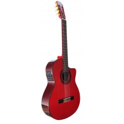 C320.580RS CEQ Roja Guitarra Flamenca Vicente Tatay Tomas - Fondo de Palosanto con Tapa de Abeto - Amplificada con Cutaway