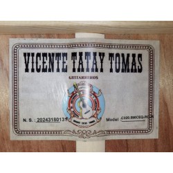 C320.590 CEQ Roja Guitarra Flamenca Vicente Tatay - Fondo de Sicomoro con Tapa Maciza de Abeto - EQ Fishman PSY-301 y Cutaway