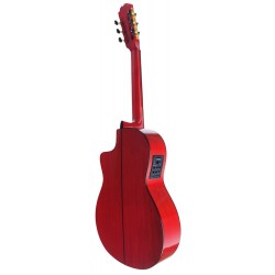 C320.590 CEQ Roja Guitarra Flamenca Vicente Tatay - Fondo de Sicomoro con Tapa Maciza de Abeto - EQ Fishman PSY-301 y Cutaway